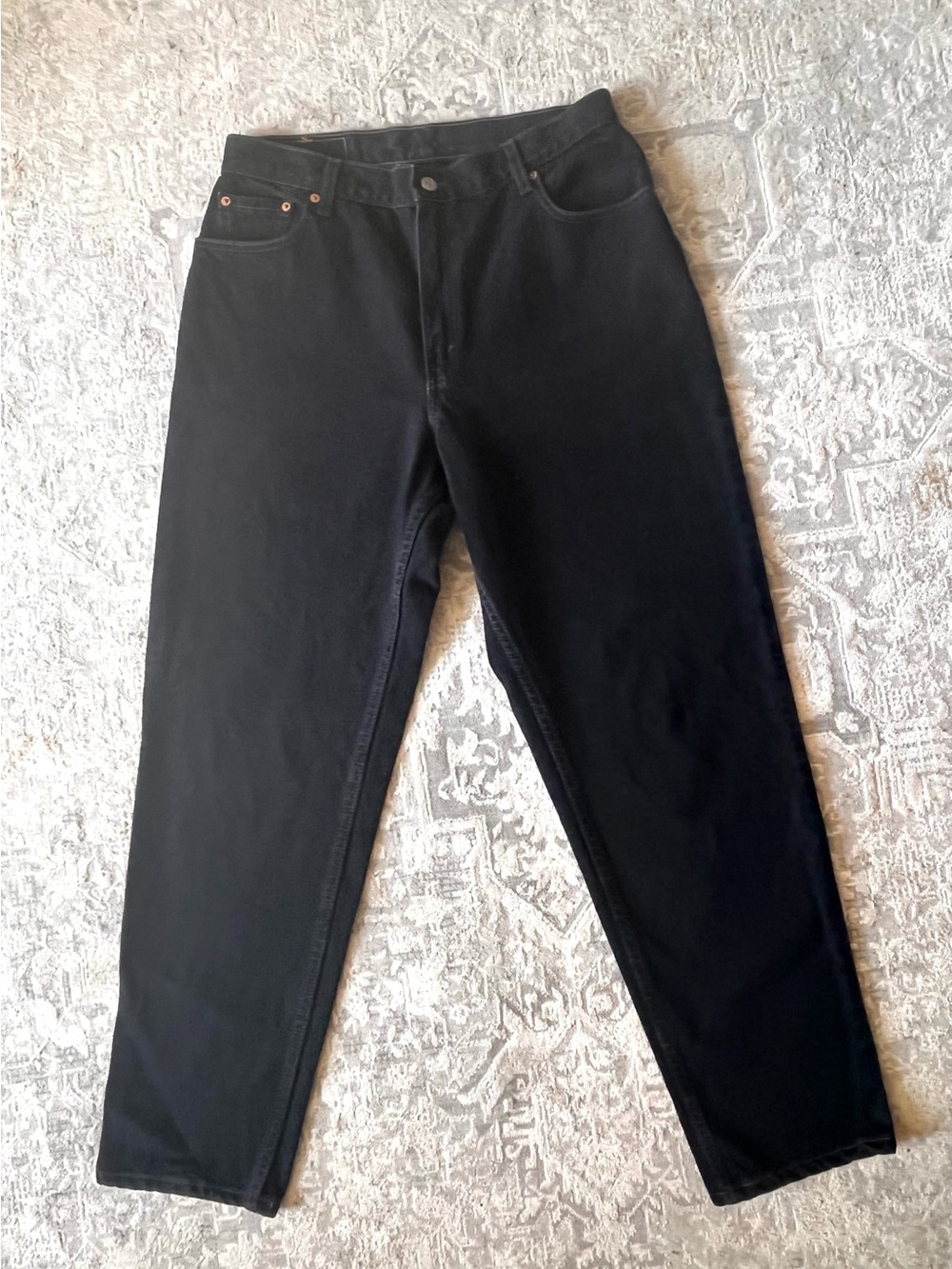 Vintage Levis 550 Jean Women Sz 14 Reg Black High Rise Relaxed Fit Tapered 30x29